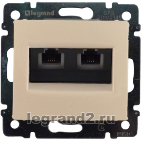 Розетка телефонная RJ-11 4 контакта 2 коннектора Legrand Valena (слоновая кость) Розетка телефонная RJ-11 4 контакта 2 коннектора Legrand Valena (слоновая кость)