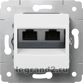 Розетка RJ45 двойная Кат.6 UTP Legrand Cariva (белый) Розетка RJ45 двойная Кат.6 UTP Legrand Cariva (белый)