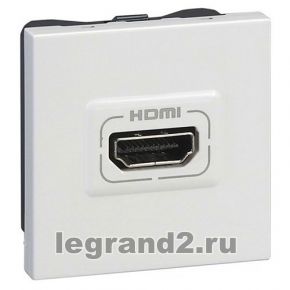 Аудио- и видеорозетка - Программа Mosaic - HDMI - 2 модуля - белый Аудио- и видеорозетка - Программа Mosaic - HDMI - 2 модуля - белый
