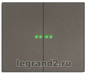 Клавиша Galea Life для выключателя двухклавишного с подсветкой, темная бронза Клавиша Galea Life для выключателя двухклавишного с подсветкой, темная бронза