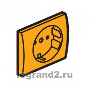 Лицевая панель Galea для розетки 2К+З с защитными шторками (оранжевый) Лицевая панель Galea для розетки 2К+З с защитными шторками (оранжевый)