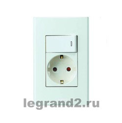 Anam Legrand Zunis Беж Блок Выключатель одноклавишный + розетка с/з Anam Legrand Zunis Беж Блок Выключатель одноклавишный + розетка с/з
