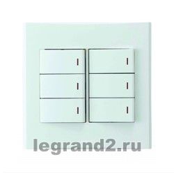 Anam Legrand Zunis Белый Выключатель шестиклавишный с подсветкой Anam Legrand Zunis Белый Выключатель шестиклавишный с подсветкой