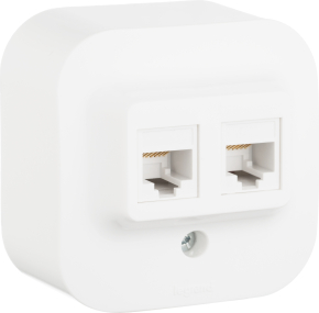 Двойная розетка RJ45 Quteo (Белая) Двойная розетка RJ45 Quteo (Белая)