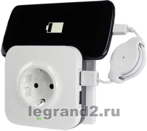 Розеточный блок с УЗИП, c заземлением, двумя USB разъемами Розеточный блок с УЗИП, c заземлением, двумя USB разъемами