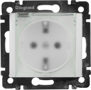 Розетка Legrand Valena влагозащищенная IP44 с заземлением с крышкой и защитными шторками (белая) Розетка Legrand Valena влагозащищенная IP44 с заземлением с крышкой и защитными шторками (белая)