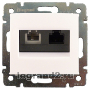 Розетка сдвоенная RJ11+RJ45 Legrand Valena (белая) Розетка сдвоенная RJ11+RJ45 Legrand Valena (белая)