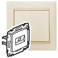 Информационная розетка - Valena - RJ 45 - категория 6 - STP - 2 выхода - на винтах - слоновая кость Информационная розетка - Valena - RJ 45 - категория 6 - STP - 2 выхода - на винтах - слоновая кость