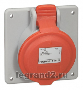 Розетка встроенная 32А 3К+H+З 380В IP44 Розетка встроенная 32А 3К+H+З 380В IP44