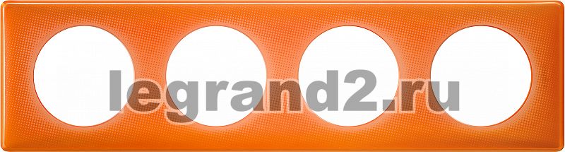 Рамка четырехместная Legrand Celiane (оранжевый муар) Рамка четырехместная Legrand Celiane (оранжевый муар)