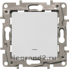 Выключатель с подсветкой 10АХ Legrand Etika (белый) Выключатель с подсветкой 10АХ Legrand Etika (белый)