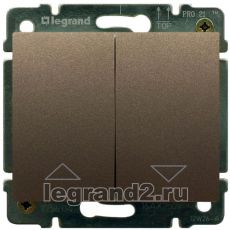 Клавишный выключатель для управления жалюзи Legrand Galea Life (темная бронза) Клавишный выключатель для управления жалюзи Legrand Galea Life (темная бронза)