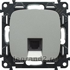 Розетка RJ45 Кат.6 UTP Valena Allure (алюминий) Розетка RJ45 Кат.6 UTP Valena Allure (алюминий)