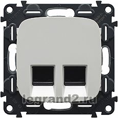 Розетка двойная RJ45 Кат.6 UTP Valena Allure (белый) Розетка двойная RJ45 Кат.6 UTP Valena Allure (белый)