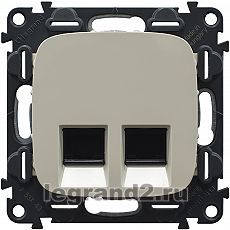 Розетка двойная RJ45 Кат.6 UTP Valena Allure (слоновая кость) Розетка двойная RJ45 Кат.6 UTP Valena Allure (слоновая кость)