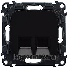 Розетка двойная RJ45 Кат.6 UTP Valena Allure (антрацит) Розетка двойная RJ45 Кат.6 UTP Valena Allure (антрацит)