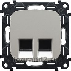 Розетка двойная RJ45 Кат.6 UTP Valena Allure (жемчуг) Розетка двойная RJ45 Кат.6 UTP Valena Allure (жемчуг)