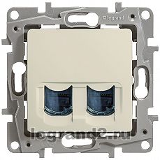 Двойная розетка RJ 45 - категория 6 - UTP - Etika (слоновая кость) Двойная розетка RJ 45 - категория 6 - UTP - Etika (слоновая кость)