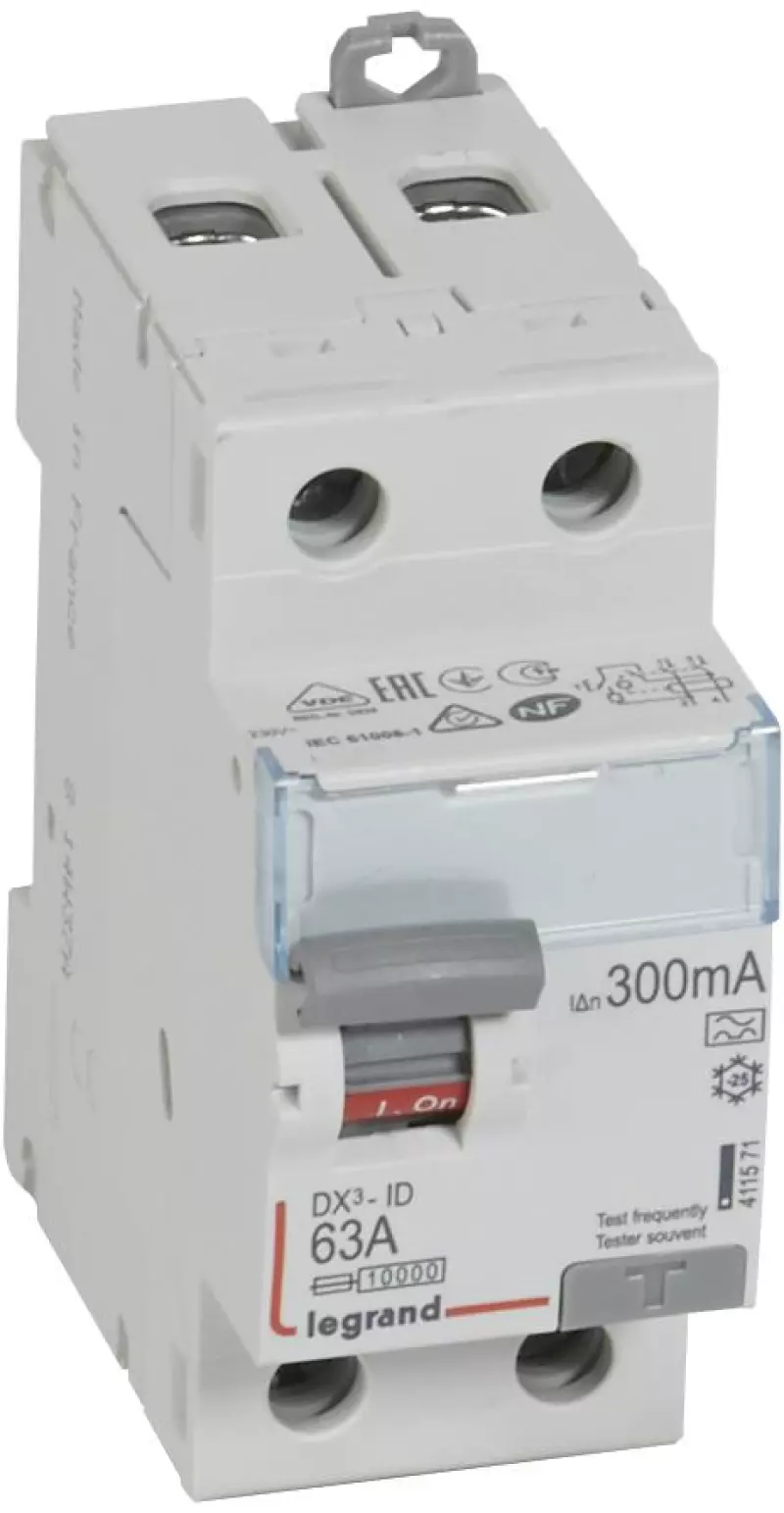 Устройство защитного отключения (УЗО/ВДТ) Legrand DX3 - 1P+N - 63A - A - 300mA Устройство защитного отключения (УЗО/ВДТ) Legrand DX3 - 1P+N - 63A - A - 300mA