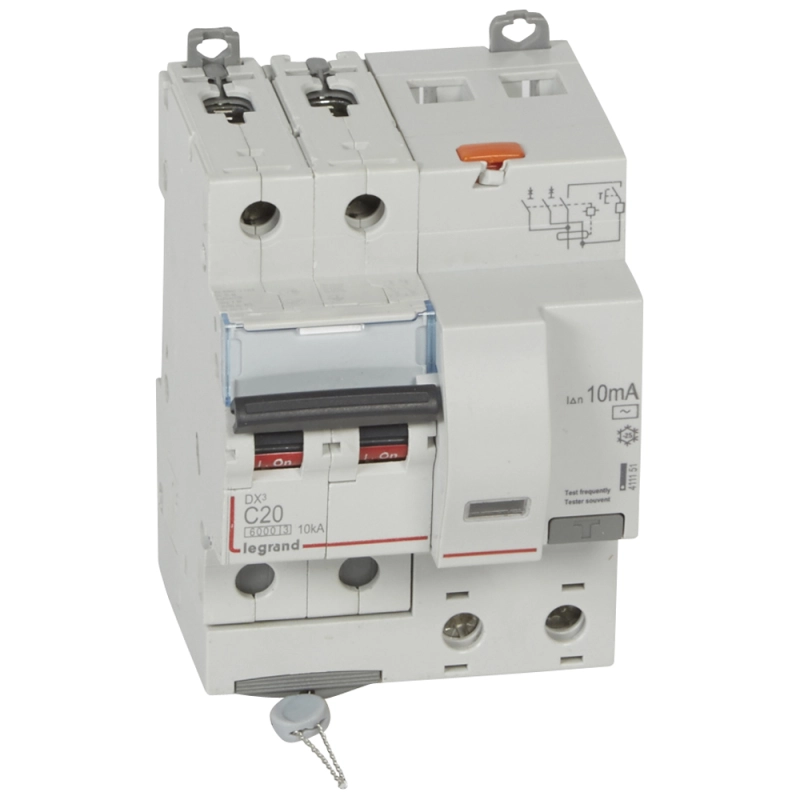 Дифференциальный автомат (АВДТ) Legrand DX3 - 2P - 20A - AC - 10mA - тип C - 6kA Дифференциальный автомат (АВДТ) Legrand DX3 - 2P - 20A - AC - 10mA - тип C - 6kA