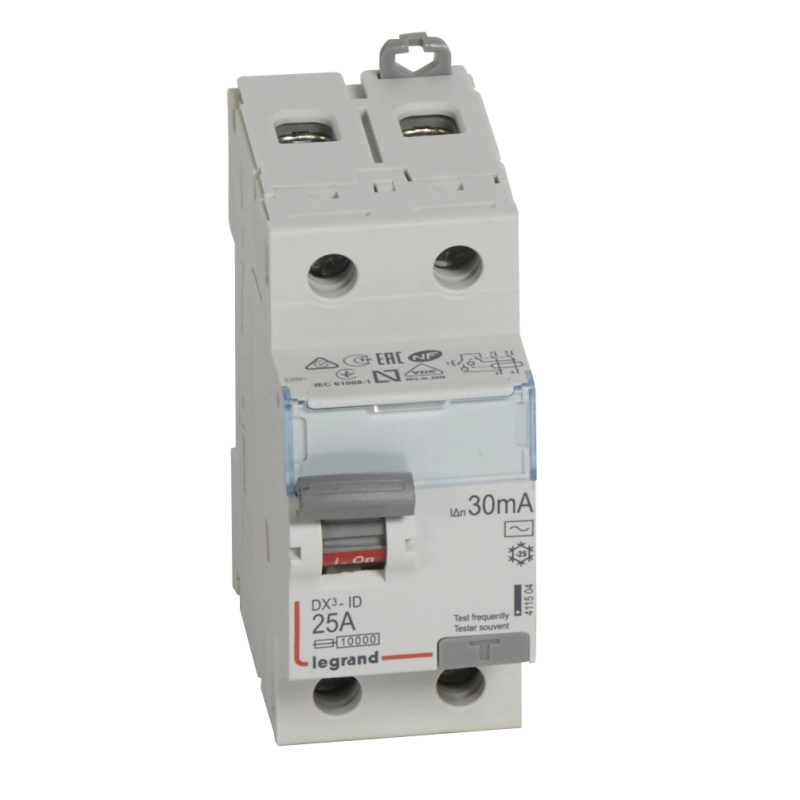 Устройство защитного отключения (УЗО/ВДТ) Legrand DX3 - 1P+N - 25A - AC - 30mA Устройство защитного отключения (УЗО/ВДТ) Legrand DX3 - 1P+N - 25A - AC - 30mA