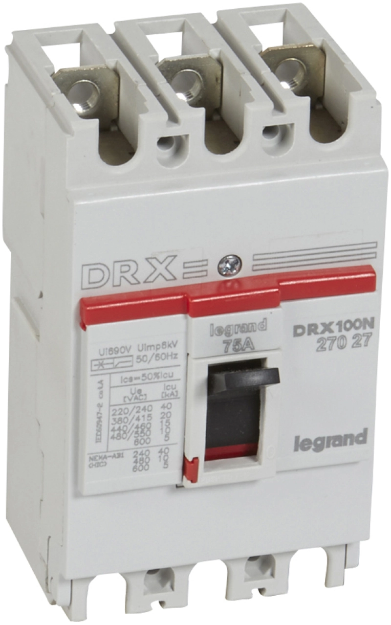 Drx125 фиксированный 75a 3p 20кА Drx125 фиксированный 75a 3p 20кА