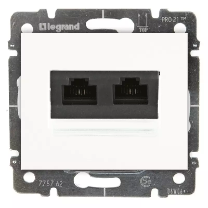 Розетка RJ45 - 2 разъема Legrand Galea Life Кат.6 с лицевой панелью (белый) Розетка RJ45 - 2 разъема Legrand Galea Life Кат.6 с лицевой панелью (белый)