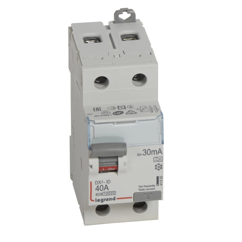 Устройство защитного отключения (УЗО/ВДТ) Legrand DX3 - 1P+N - 40A - A - 30mA Устройство защитного отключения (УЗО/ВДТ) Legrand DX3 - 1P+N - 40A - A - 30mA