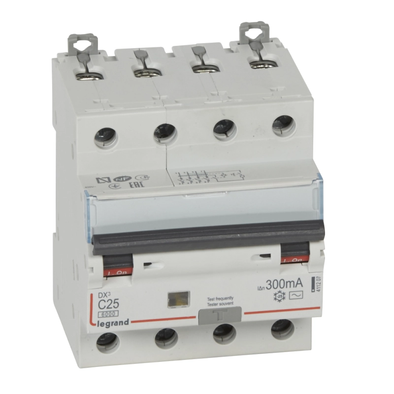 Дифференциальный автомат (АВДТ) Legrand DX3 - 4P - 25A - AC - 300mA - тип C - 6kA Дифференциальный автомат (АВДТ) Legrand DX3 - 4P - 25A - AC - 300mA - тип C - 6kA