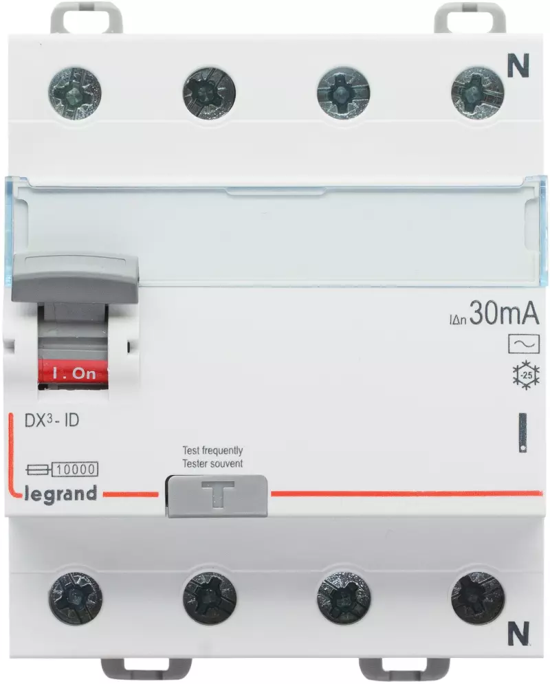 Устройство защитного отключения (УЗО/ВДТ) Legrand DX3 - 4P - 25A - AC - 100mA Устройство защитного отключения (УЗО/ВДТ) Legrand DX3 - 4P - 25A - AC - 100mA