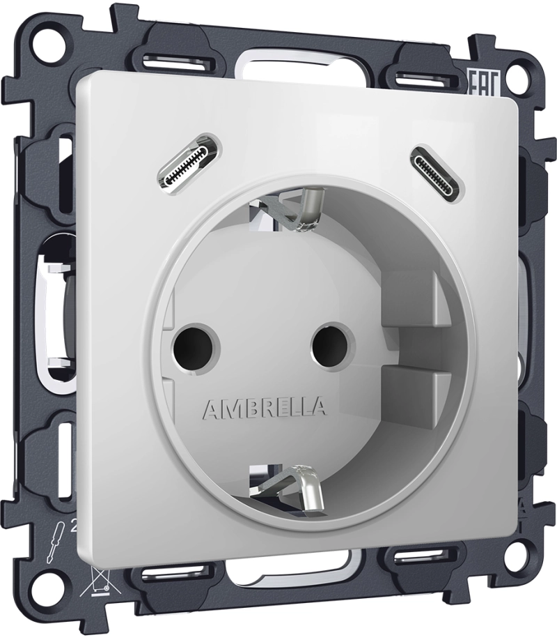     2USB +C 20W ( ) /    16A-250V ALFA MA410510   QUANT (AP4105, VM165)