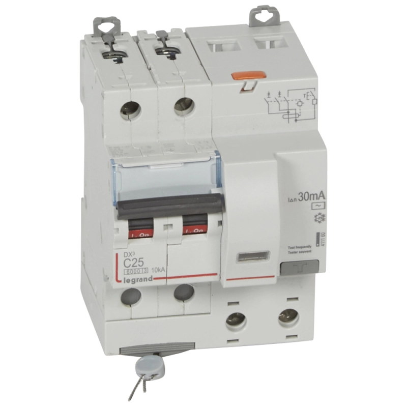 Дифференциальный автомат (АВДТ) Legrand DX3 - 2P - 25A - AC - 30mA - тип C - 6kA Дифференциальный автомат (АВДТ) Legrand DX3 - 2P - 25A - AC - 30mA - тип C - 6kA