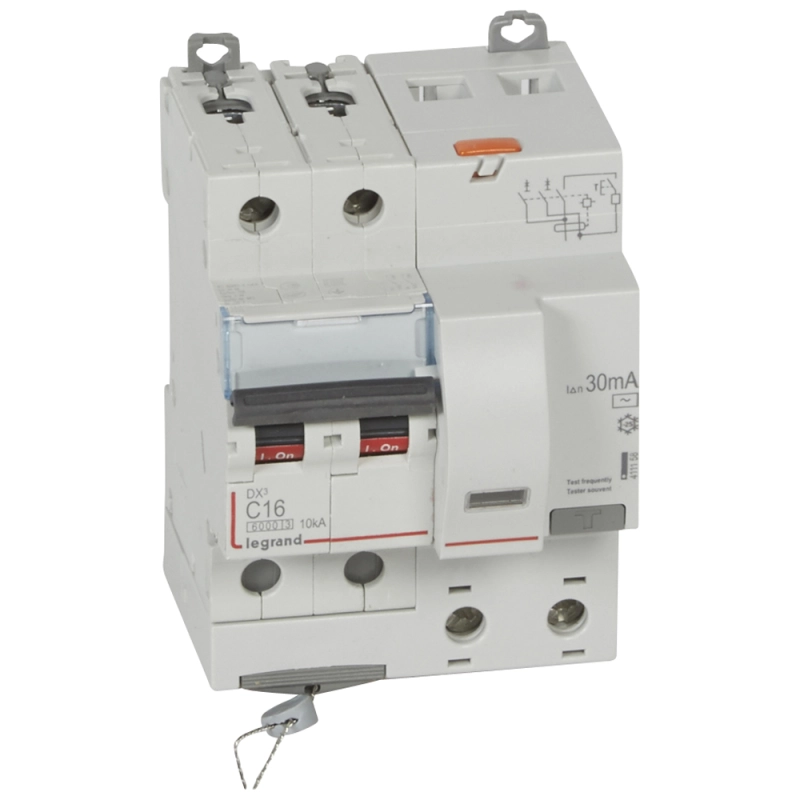 Дифференциальный автомат (АВДТ) Legrand DX3 - 2P - 16A - AC - 30mA - тип C - 6kA Дифференциальный автомат (АВДТ) Legrand DX3 - 2P - 16A - AC - 30mA - тип C - 6kA