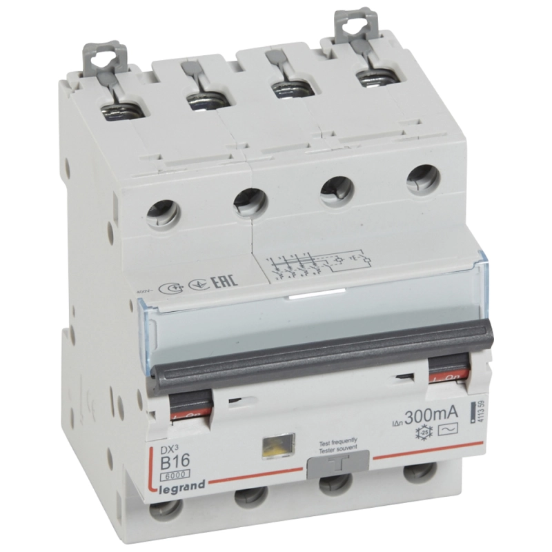 Дифференциальный автомат (АВДТ) Legrand DX3 - 4P - 16A - AC - 300mA - тип B - 6kA Дифференциальный автомат (АВДТ) Legrand DX3 - 4P - 16A - AC - 300mA - тип B - 6kA