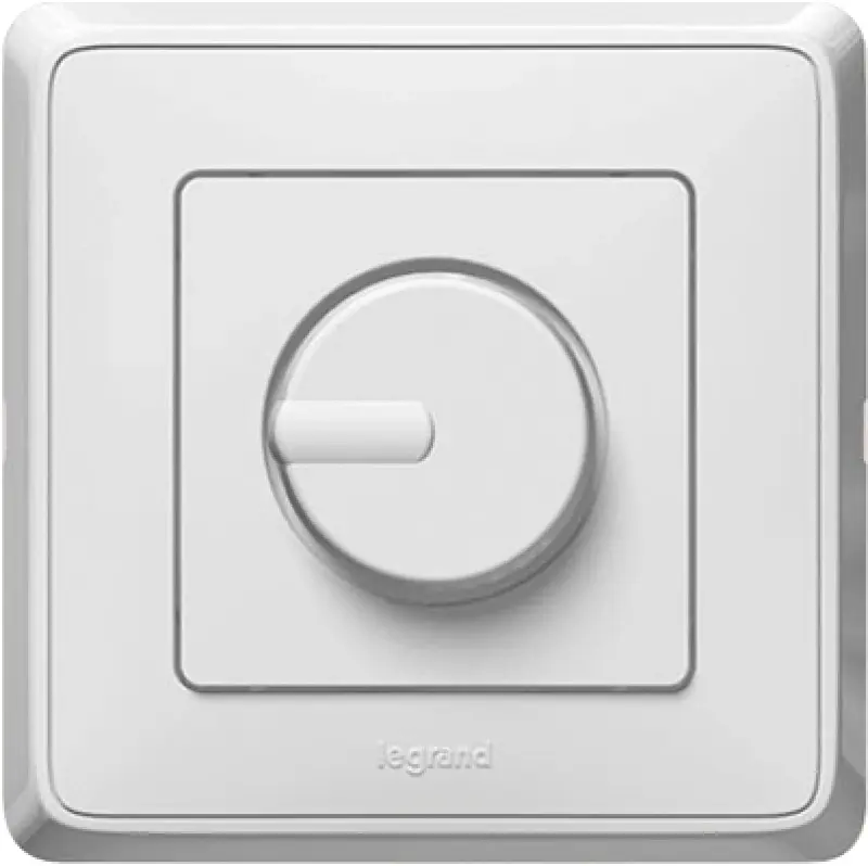 Светорегулятор (диммер) Legrand Cariva в комплекте с рамкой для ламп накаливания (Белый) Светорегулятор (диммер) Legrand Cariva в комплекте с рамкой для ламп накаливания (Белый)