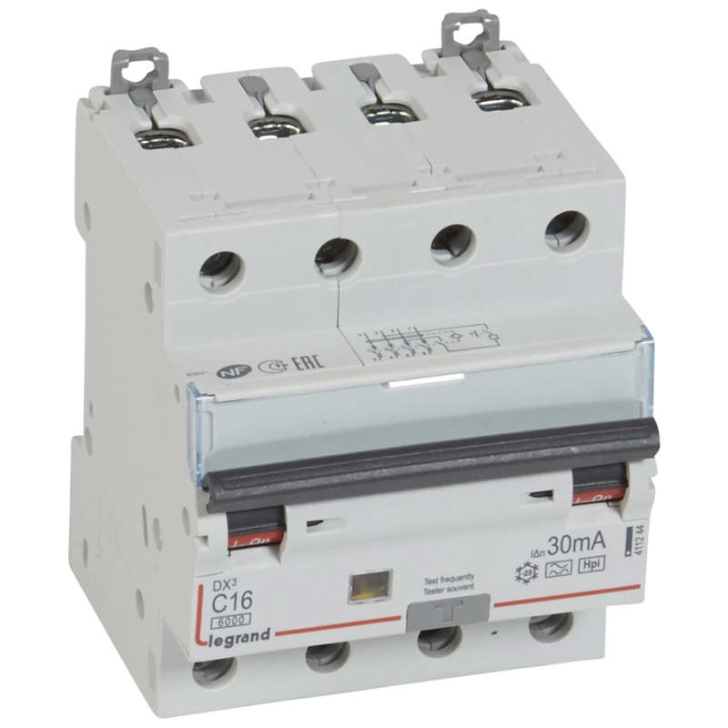 Дифференциальный автомат (АВДТ) Legrand DX3 - 4P - 16A - A - 30mA - тип C - 6kA Дифференциальный автомат (АВДТ) Legrand DX3 - 4P - 16A - A - 30mA - тип C - 6kA