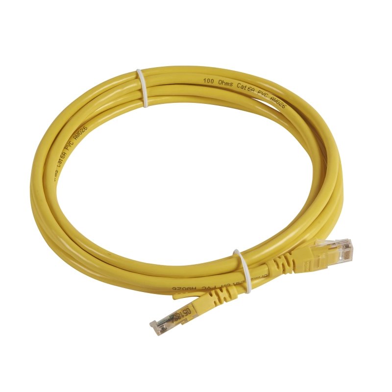 Шнур коммутационный RJ 45 - категория 6a - U/UTP - PVC - неэкранированный - 3 м - желтый Шнур коммутационный RJ 45 - категория 6a - U/UTP - PVC - неэкранированный - 3 м - желтый