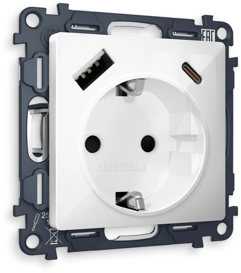     ALFA MA110010   16A-250V 50Hz 2P+E 2USB A+C 20W ( )      QUANT (AP1100, VM160)