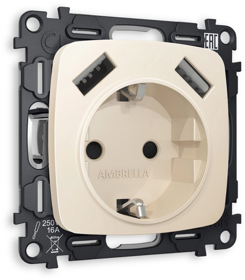 Комплект механизма электрической розетки OMEGA MO329010 Бежевый матовый 2USB A+A 18W 3000mA (быстрая зарядка) 180-220V/50Hz (5V3A, 9V2A, 12V1.5A) с заземлением на винтовых зажимах 16A-250V 50Hz 2P+E QUANT (OP3290, VM155) Комплект механизма электрической розетки OMEGA MO329010 Бежевый матовый 2USB A+A 18W 3000mA (быстрая зарядка) 180-220V/50Hz (5V3A, 9V2A, 12V1.5A) с заземлением на винтовых зажимах 16A-250V 50Hz 2P+E QUANT (OP3290, VM155)
