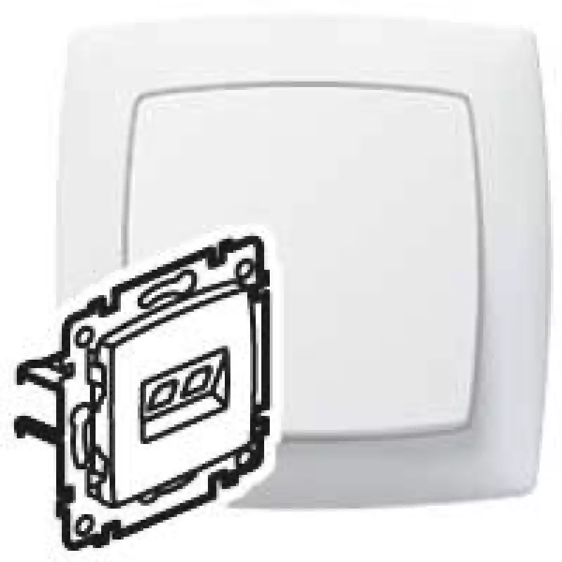 Розетка телефонная Suno 2хRJ11 4 контакта (белая) Розетка телефонная Suno 2хRJ11 4 контакта (белая)
