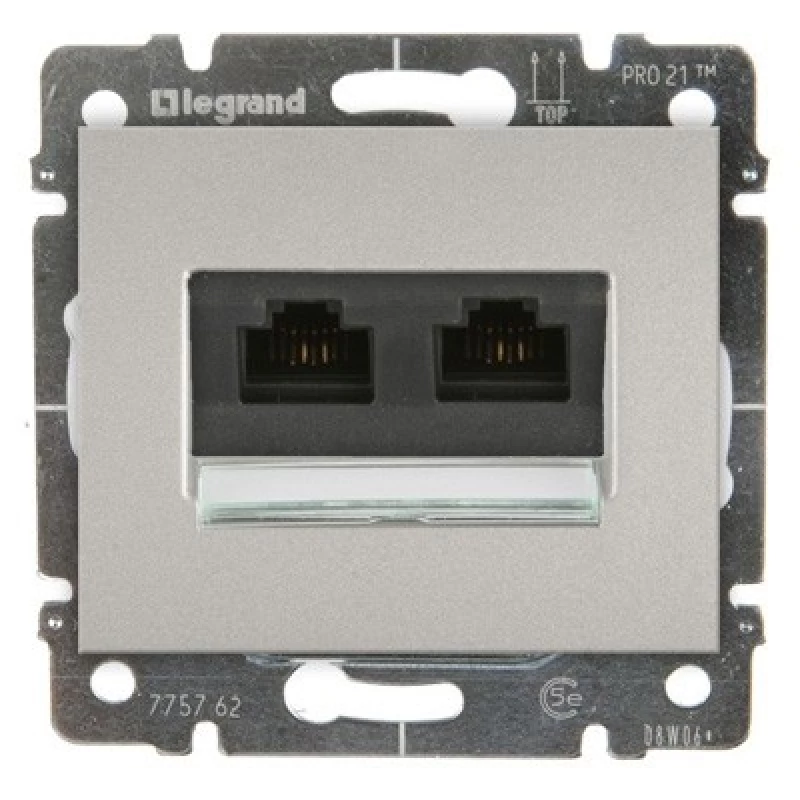 Розетка RJ45 - 2 разъема Кат.5e с лицевой панелью Legrand Galea Life (алюминий) Розетка RJ45 - 2 разъема Кат.5e с лицевой панелью Legrand Galea Life (алюминий)