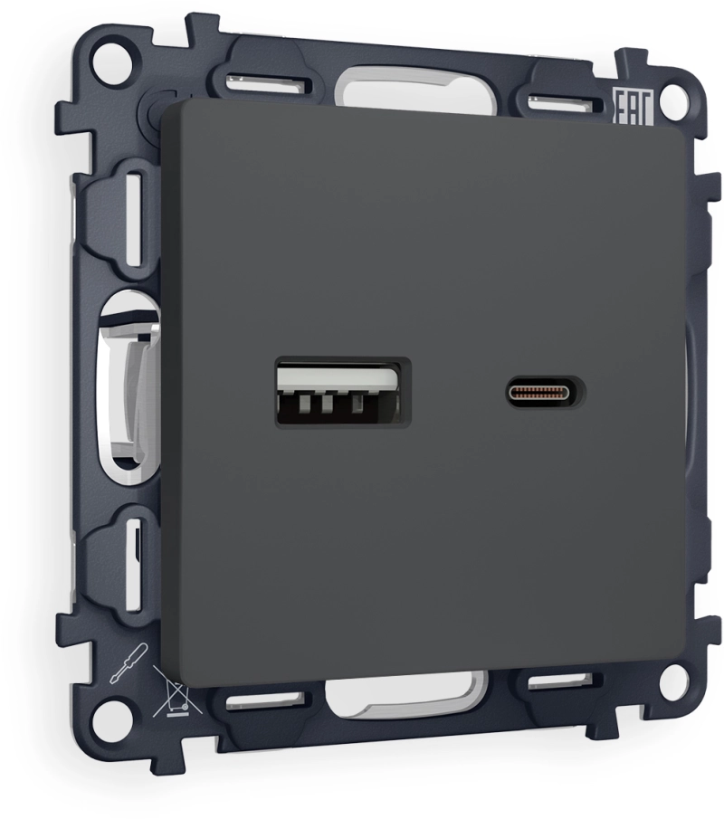   USB Ambrella Volt, USB A+C 20W 3000mA, 3A ( soft touch)