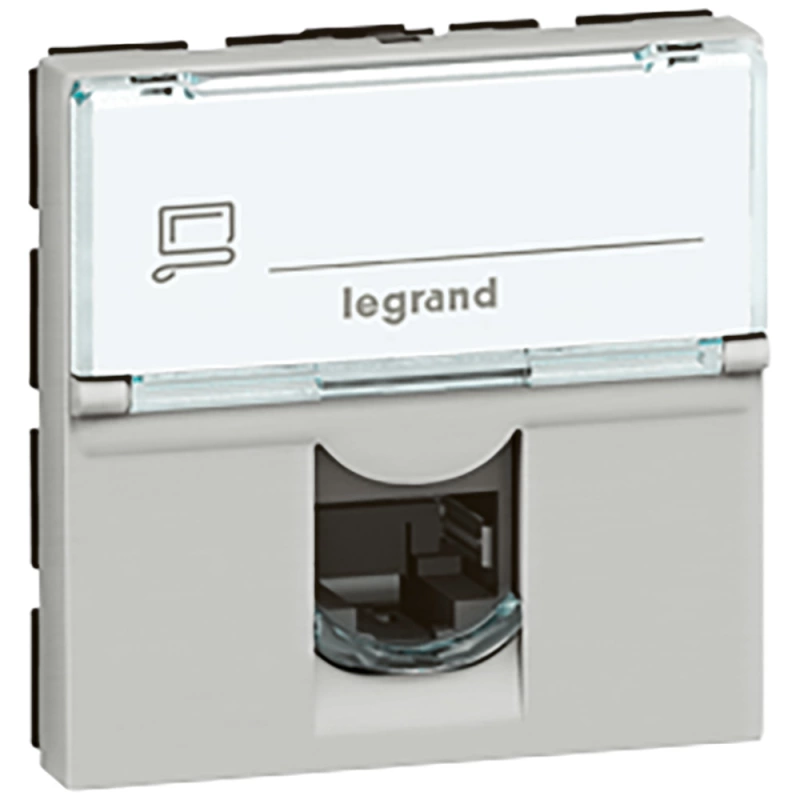 Розетка информационная Legrand Mosaic (алюминий) Розетка информационная Legrand Mosaic (алюминий)