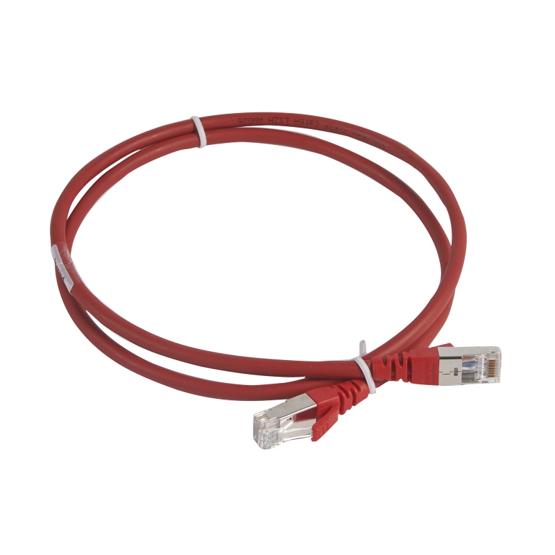 Коммутационный шнур RJ 45 - категория 6а - S/FTP - LSZH -экранированный - 1 м - красный Коммутационный шнур RJ 45 - категория 6а - S/FTP - LSZH -экранированный - 1 м - красный