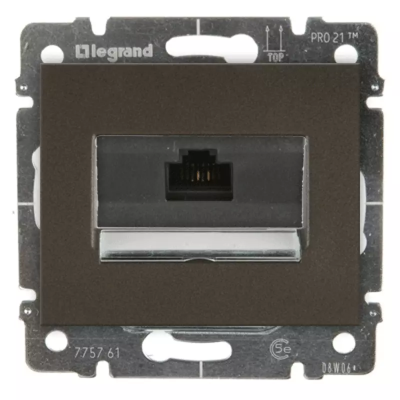 Розетка RJ45 - 1 разъемКат.5e с лицевой панелью Legrand Galea Life (темная бронза), на винтах Розетка RJ45 - 1 разъемКат.5e с лицевой панелью Legrand Galea Life (темная бронза), на винтах