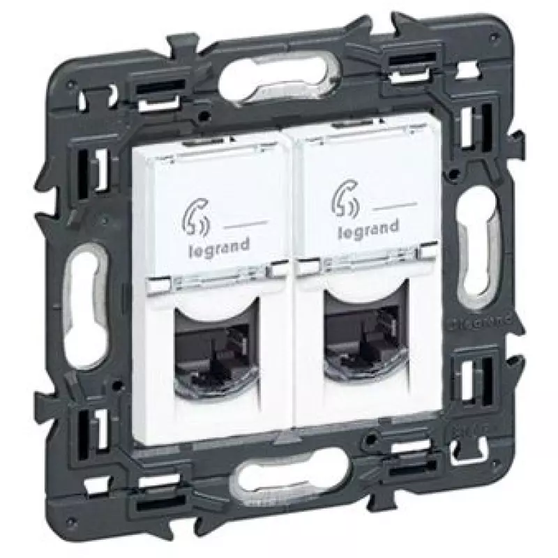 Розетка RJ45 2 разъема Кат.5e FTP Legrand Mosaic (белый) Розетка RJ45 2 разъема Кат.5e FTP Legrand Mosaic (белый)
