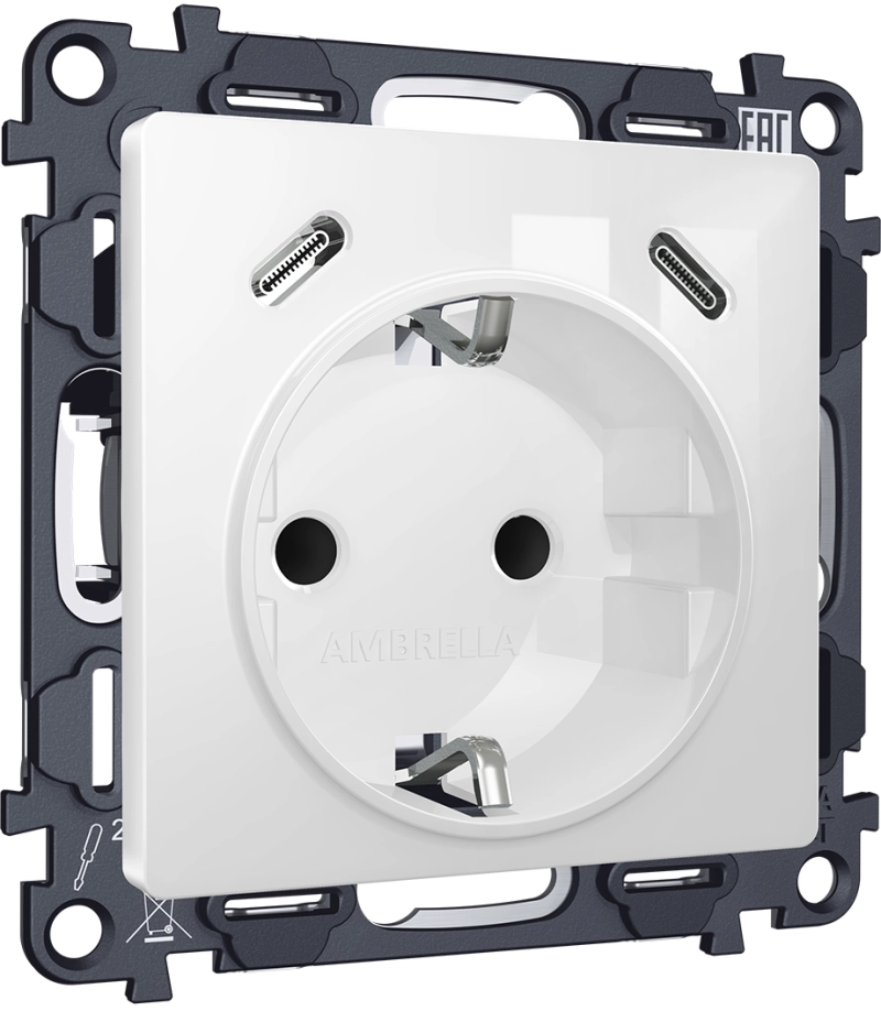     2USB +C 20W ( ) /    16A-250V ALFA MA110510    QUANT (AP1105, VM165)