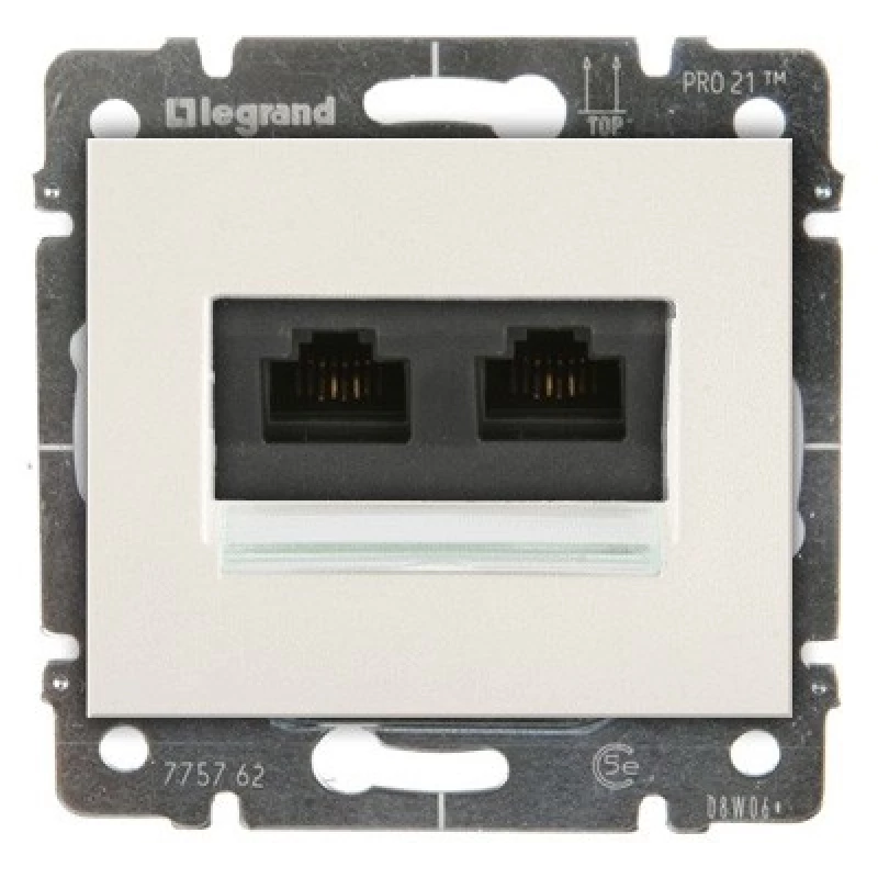 Розетка RJ45 - 2 разъема Legrand Galea Life Кат.6 с лицевой панелью (перламутр) Розетка RJ45 - 2 разъема Legrand Galea Life Кат.6 с лицевой панелью (перламутр)