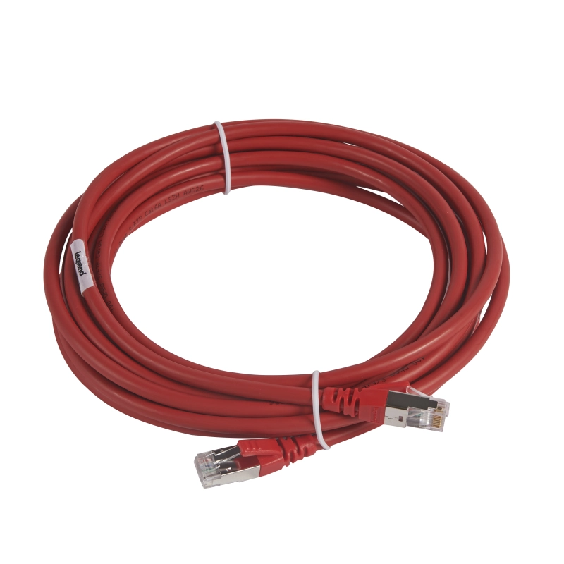 Коммутационный шнур RJ 45 - категория 6а - S/FTP - LSZH - экранированный - 5 м - красный Коммутационный шнур RJ 45 - категория 6а - S/FTP - LSZH - экранированный - 5 м - красный