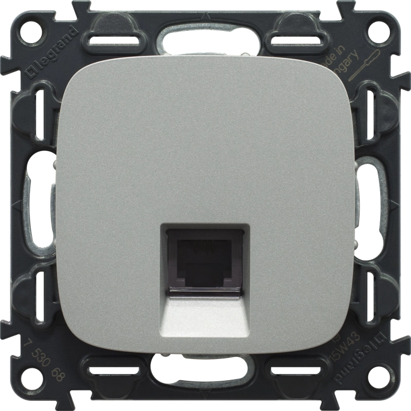 Розетка RJ45 Кат.5е UTP Valena Allure (алюминий) Розетка RJ45 Кат.5е UTP Valena Allure (алюминий)